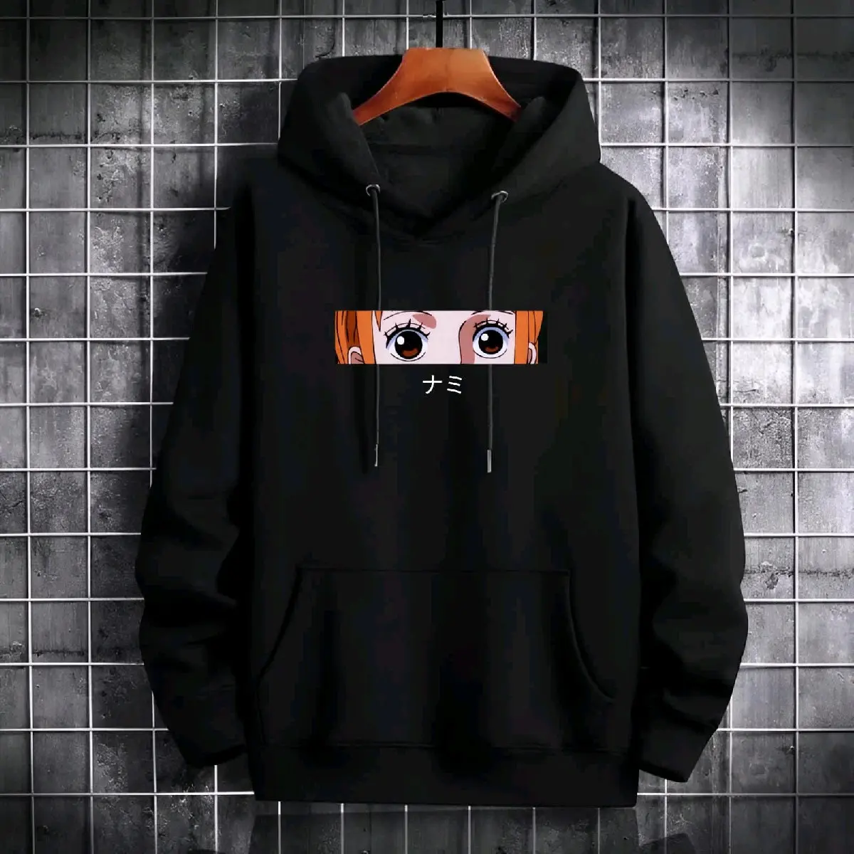 Hoodie Anime One Piece Nami Eye Fleece Tebal Unisex M-XXL Dewasa Panjang Sweater Distro Pria Keren