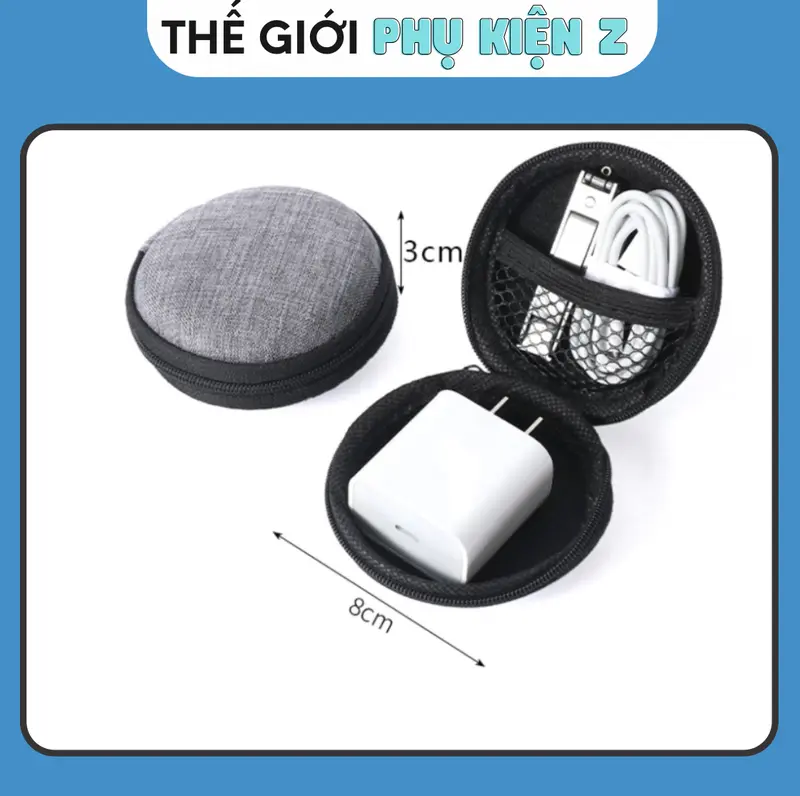 [Chống va đập] Túi Đựng có dây Kéo Tai Nghe Dành Cho Tai Nghe Airpod / Điện Thoại / Cáp Sạc Phụ Kiện 3