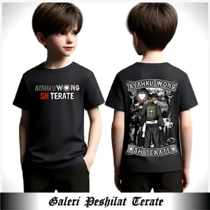 KAOS KIDS PSHT AYAHKU WONG SH TERATE NEW DESAIN 24s TEBAL Katun Santai Crew Neck Fashion Anak