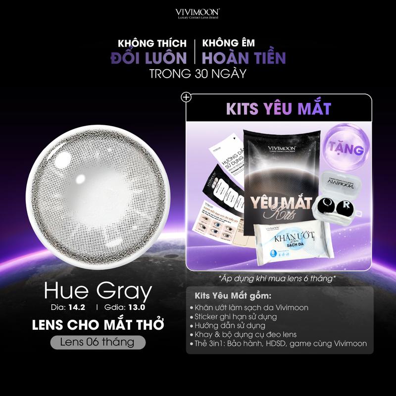    6 MONTHS   Kính áp tròng Vivimoon Lens cận màu xám sáng tự nhiên cho mắt thở Huế Gray vân tia giãn đi chơi chất liệu Silicone Hydrogel cao cấp  giá 01 dôi  