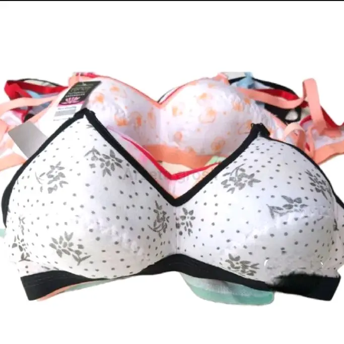 3pcs 6pcs BH Remaja Tanpa Busa Tanpa Kawat Motif Bra 4