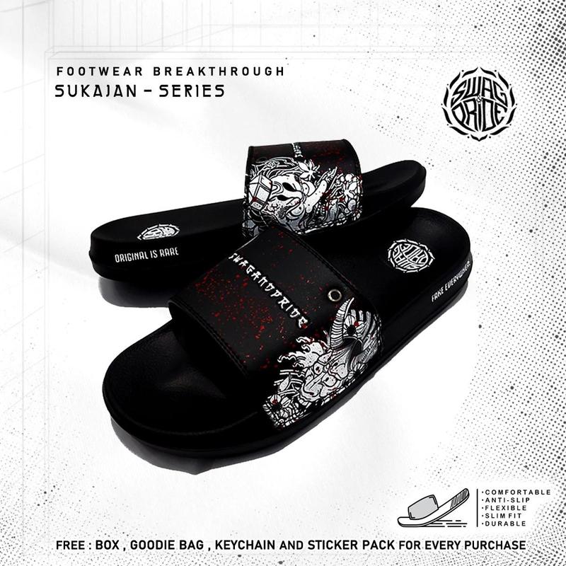 Sendal Sukajan Japan Series - Sandal Slip On Pria - Slippers Pria - Selop Slide Karet SWAG AND PRIDE 1