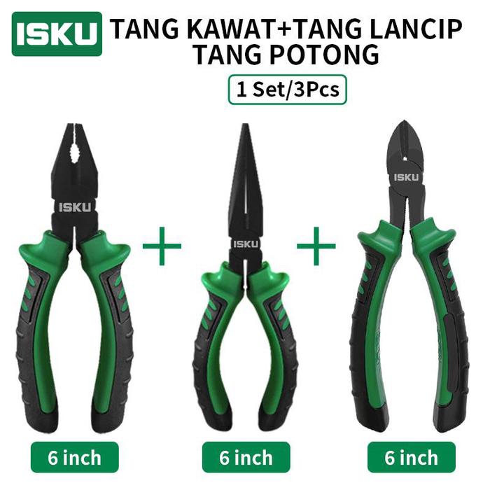 Promo ISKU Tang Set 3 Pcs 6 Inch Tang Kombinasi Lancip Buaya Potong ...