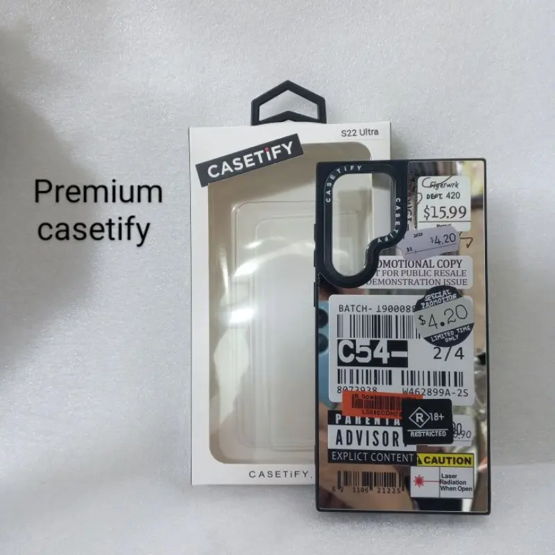 Casetify Premium  S22 Ultra S23 Ultra S24 Ultra Mirror Label Terlaris