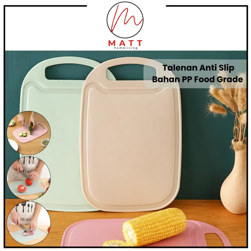 MATT Talenan Anti Slip Bahan PP Food Grade Jerami Gandum / Talenan Wheat Straw Multifungsi