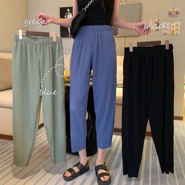 Ginza6 Chubby size High waist Korean Style Fashion Trendy Pleated Pants for women #9059