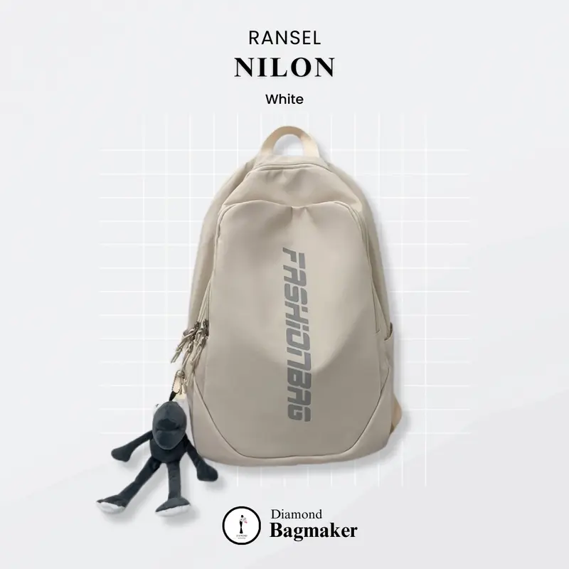Ransel Wanita DMTS109 Unisex Hitam dan Putih untuk Sekolah Perguruan Tinggi - Backpack tas  ransel 1
