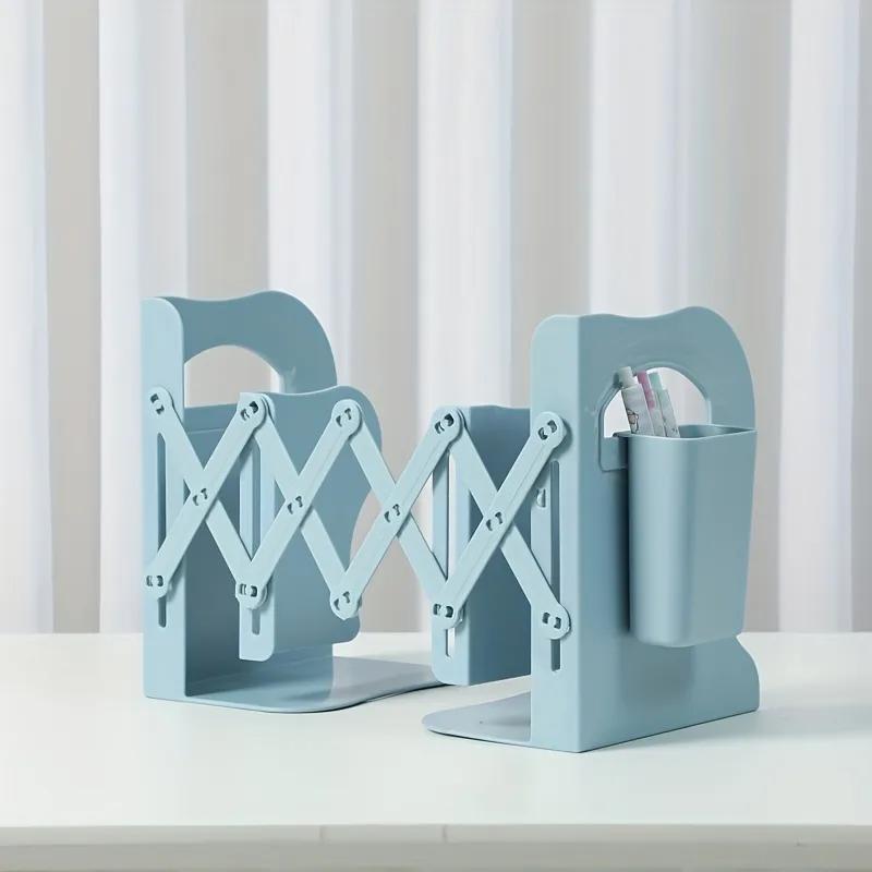 Book Bookshelf Holder Set With Shelves Retractable Office Support Organizer Accessories Desk Stand Pen Bookends For Adjustable 1
