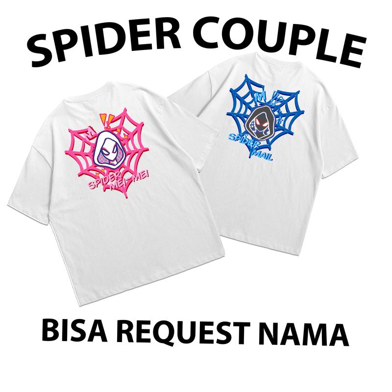 [Custom Boxy Version] Kaos Oversize  Boxy Custom Spider Couple Cotton Combed Unisex 0