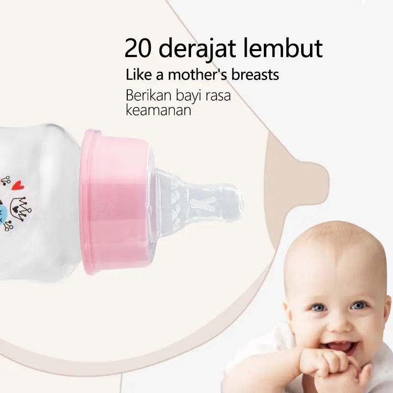 60ml Botol Bayi pp Botol Susu Bayi Food Grade Tahan Panas  Accessories Bebas BPA Kapasitas Kecil  Cangkir Minum Cocok Untuk Bayi Usia 0-3 Bulan XK-60 Bottle 3