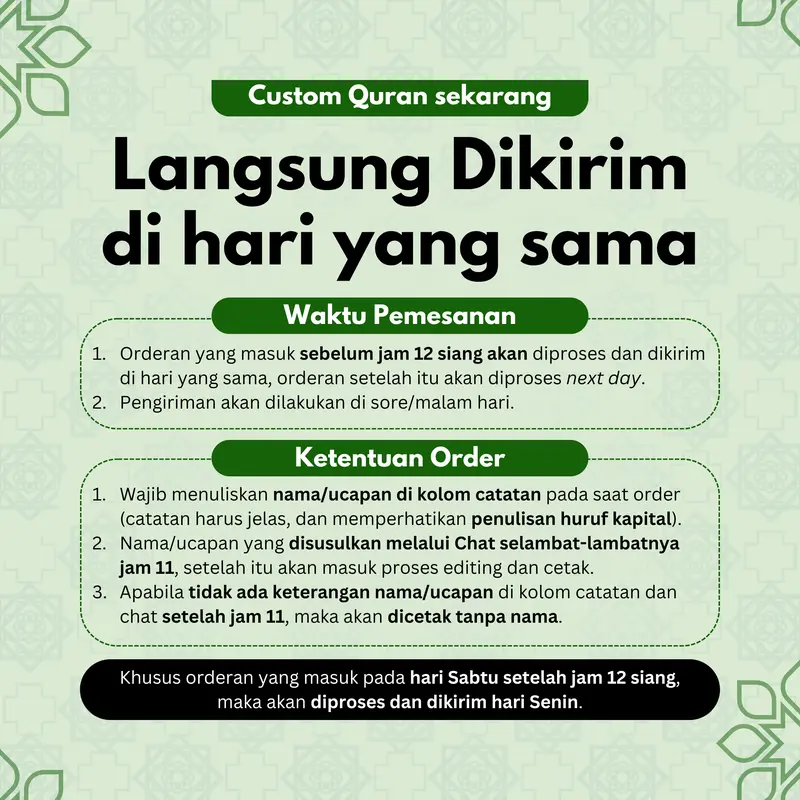 (A6) Alquran Custom Nama Batik Premium 8 Blok Tajwid Terlengkap - Says quran - Alqosbah 5