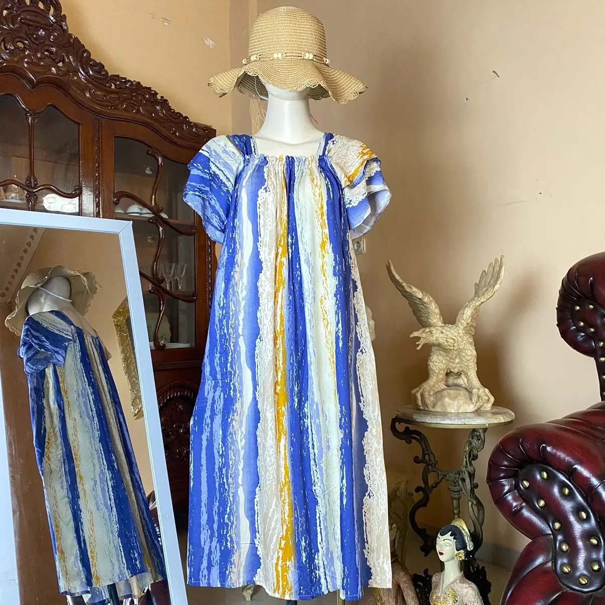 Amora Homedress / Homedress Busui Bumil Kekinian / Amora Daster Viral Hits Motif Panjang Rayon Nyaman Hanya Boleh Dicuci Dengan Tangan Multicoloured