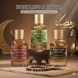 Bundling 3 Botol Parfum Ibadah Premium  – Jasmine Tea, Kasturi Putih & Malaikat Subuh | Wangi Tahan Lama untuk Sholat & Ibadah