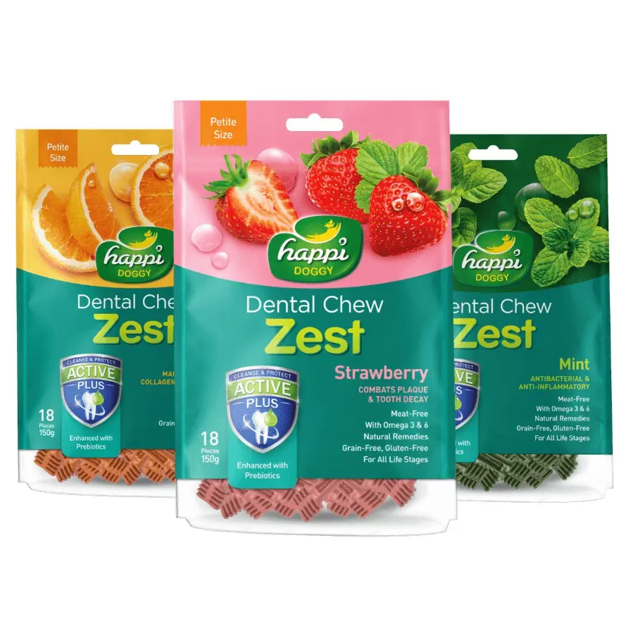 Happi Doggy 2.5" Petite Dental Chew Zest 150g - Soft Chews