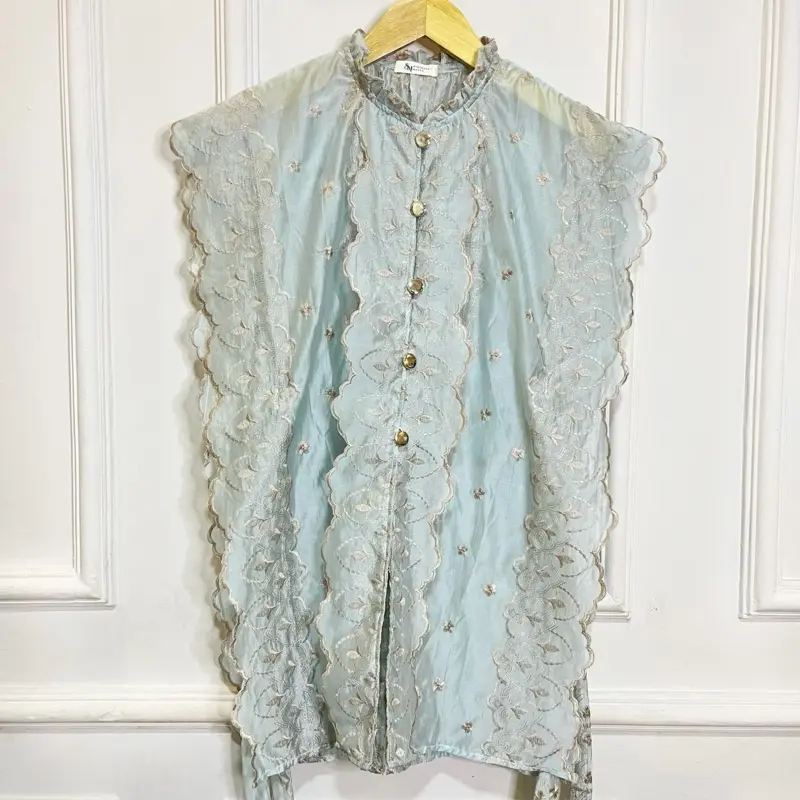 Emily Vest Outer by Syazwana Mecca| Papersilk Tencel Bordir Coquette All Size Tali Samping | Rompi  Wanita  Cantik Atasan 0