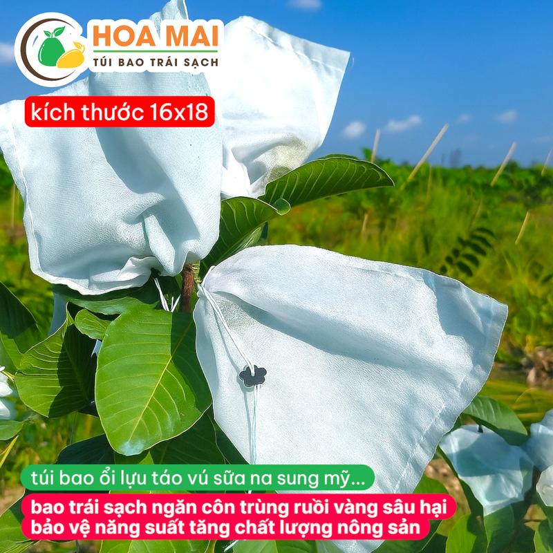 100 Túi bao trái cây Hoa Mai túi rút chống côn trùng chất liệu vải không dệt