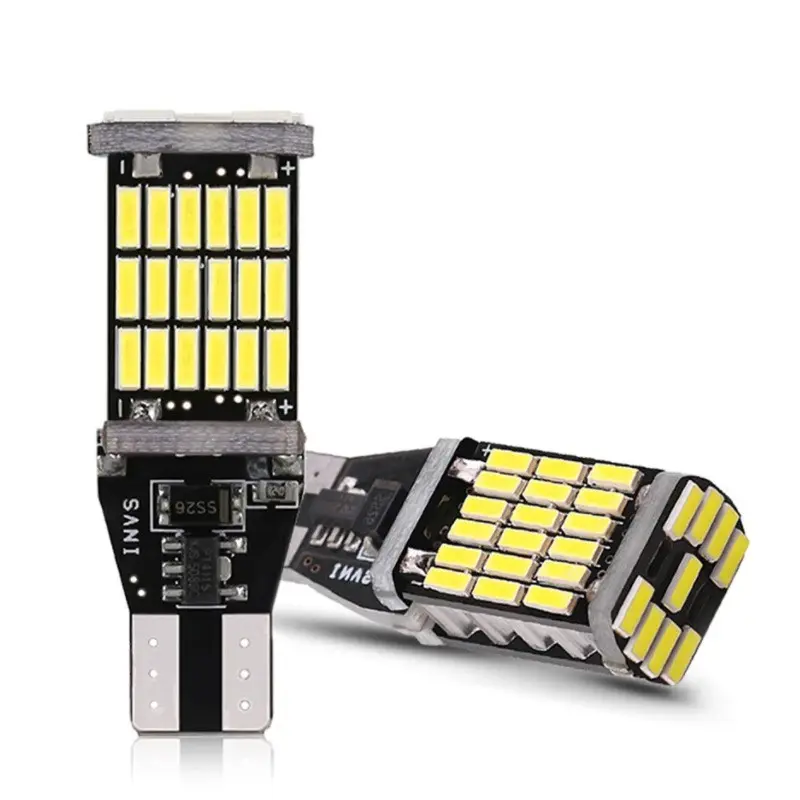 2 PCS Lampu LED Mundur Senja Dajjal T10 T15 W16W 4014-45 SMD Canbus 12V Lampu Senja Motor Mobil Sein