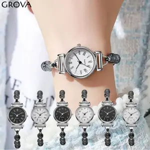 GROVA Jam Tangan Gelang Serut Wanita Analog Quartz Adjustable Diamond RM267