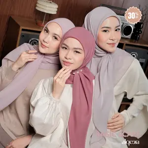 Alqeera - Basic Scarf  PART 1 Hijab Premium Jahit Gulung Nyaman Hijab Trendi Hijab Anti Letoy(Hijab Segiempat Daily Polycotton Bella Square Premium)