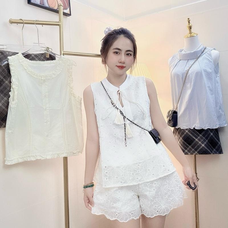 Set ren hoa xịn 2 lớp cổ tàu siêu phẩm buộc dây cổ 1