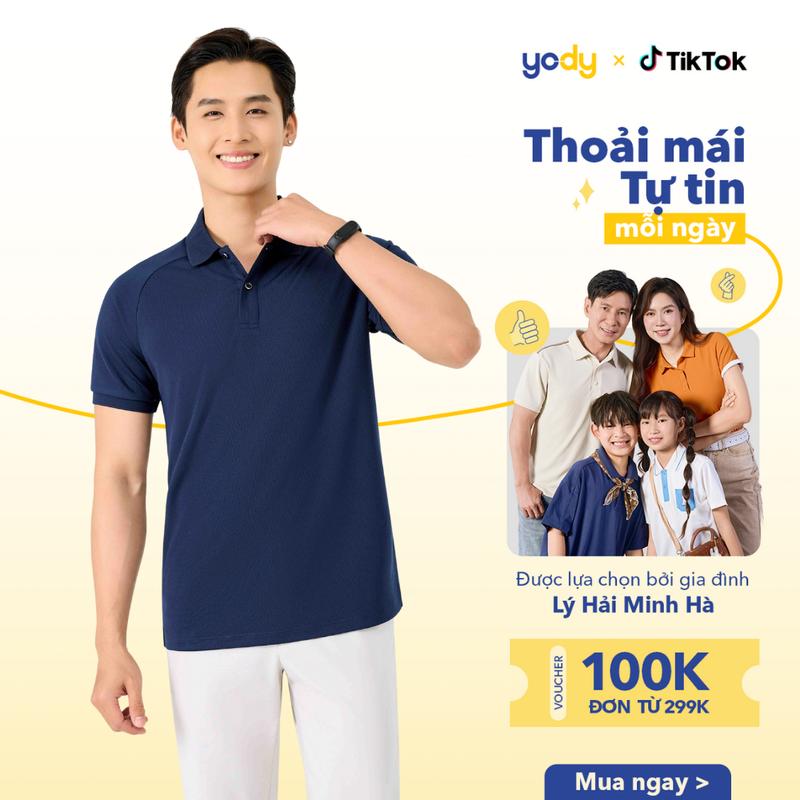 YODY Áo Polo Nam Yody Sport Tay Raglan Xẻ Tà SAM7138