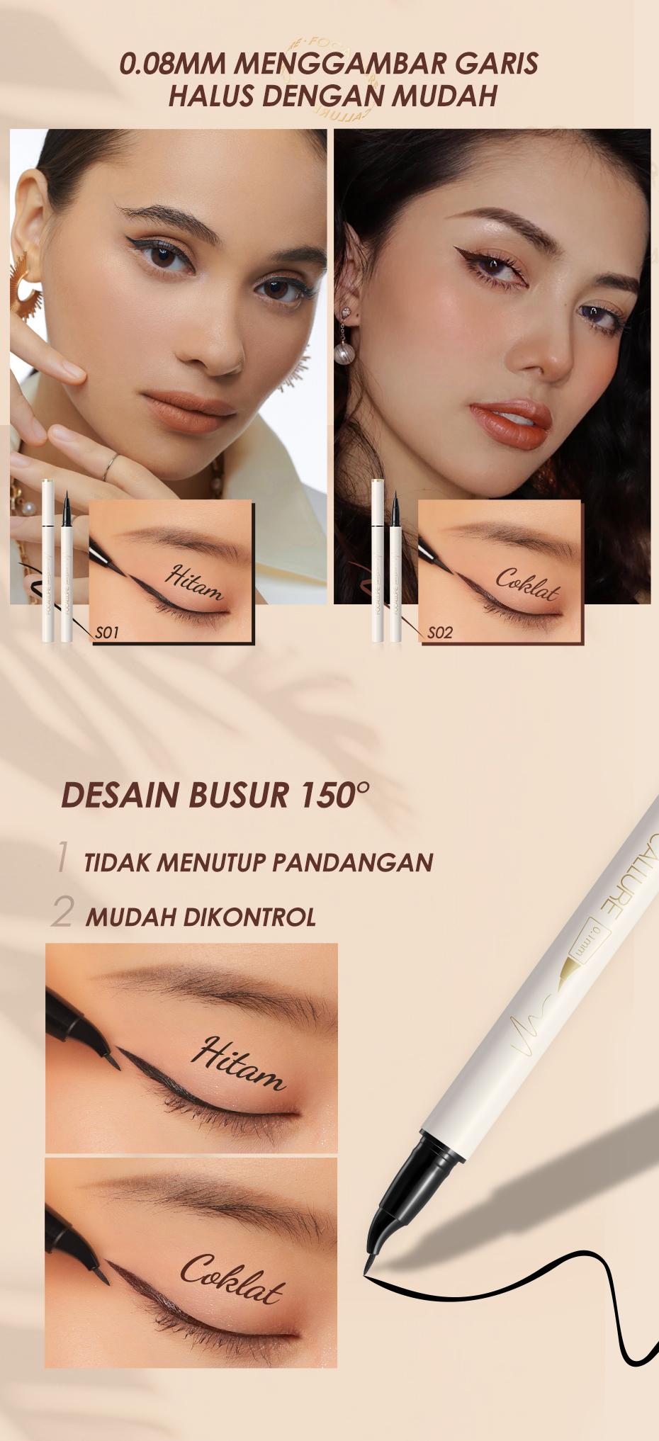 [Official] FOCALLURE Ultra Fine Liquid Eyeliner Quick-dry tahan air #ConfidenceHalo