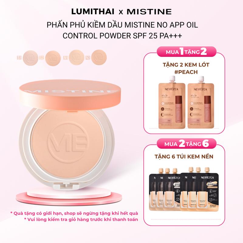 Phấn phủ kiềm dầu Mistine No App Oil Control Powder SPF25 PA+++ 10g