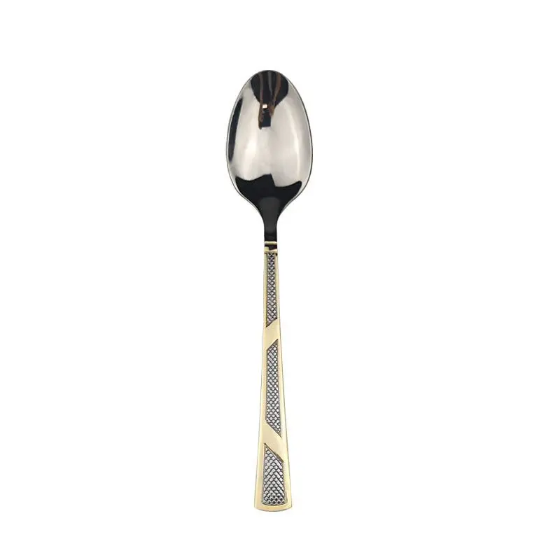 Sendok Makan Lapisan Gold 24 Karat / Sendok Makan Premium Super Tebal / Sendok Dan Makan Garpu Ala Korea / Pelarakan Makan Korea / Sendok Korea / Sendok Makan Set / Korean Cutlery Set 6