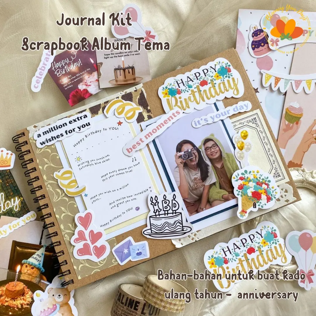 Bloomingyourdays Journal Kit birthday love jurnal anniversary Scrapbook album vintage scrapbook anniversary scrapbook birthday kado ulangtahun kartu ucapan hampers kado hadiah anniversary ulangtahun graduation