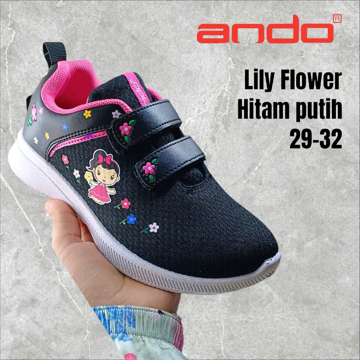 SEPATU ANDO ELINA AIDA NITA LILY CANDY SEPATU ANAK PAUD TK SD SEPATU SEKOLAH ANAK SEPATU KASUAL