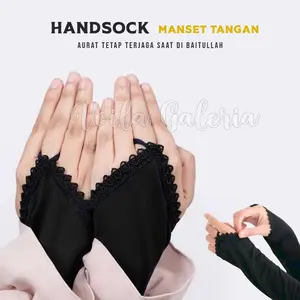 Manset Tangan Hand Sock / Deker Handsock Renda Haji Umroh Muslim