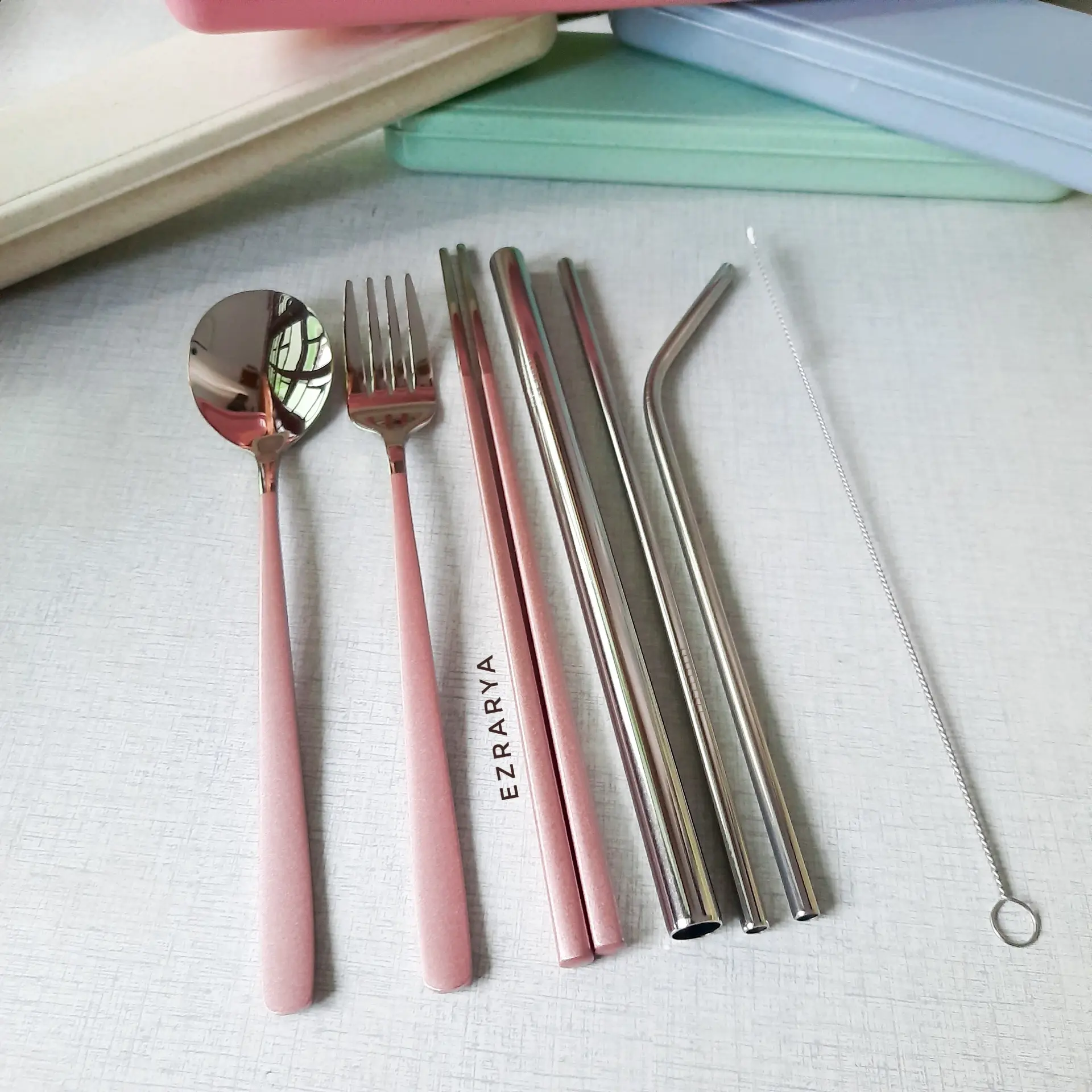EZRARYA Sendok Garpu Sumpit Korea Set 8 in 1