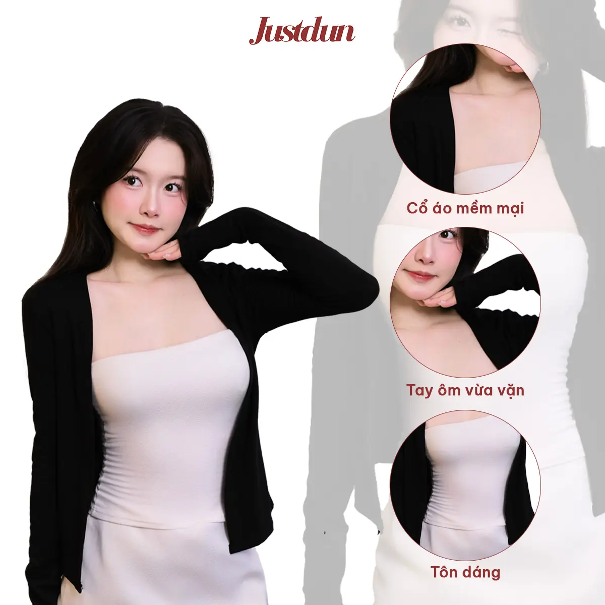 Áo Khoác Cardigan Nữ Dáng Dài JUSTDUN 304 - Vải Cotton Mịn, Mềm Mại, Thoải Mái, Dễ Phối Đồ | BigBuy360 - bigbuy360.vn