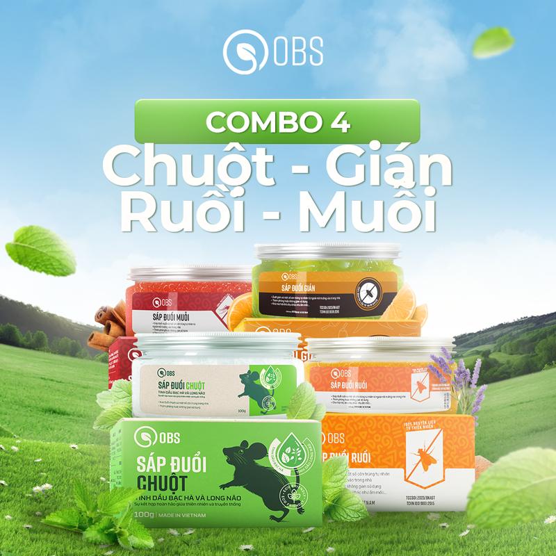 [COMBO TIỆN LỢI] Sáp Đuổi Côn Trùng OBS, Đuổi Chuột, Gián, Ruồi, Muỗi, Nguyên Liệu Tinh Dầu Tự Nhiên - An Toàn (100g/Hộp)
