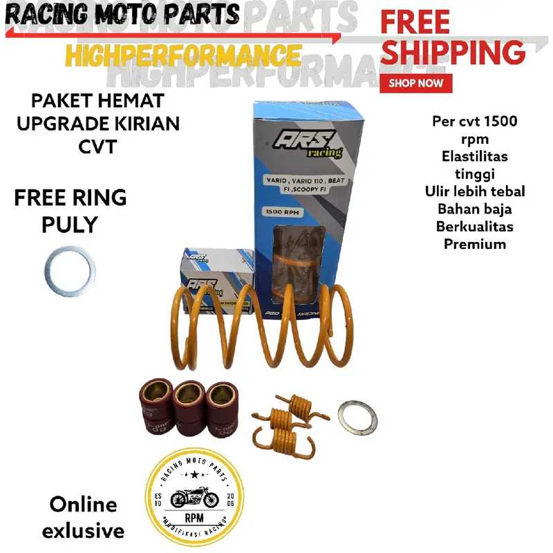 Paket Kirian CVT Vario - Vario cbs 110 - Vario techno Paket Per cvt Racing 1500 Rpm Upgrade Cvt Vario Per ganda Per Sintri Roller Racing Dan Ring Pully kualitas Bagus Mesin Motor Motorcycle 3