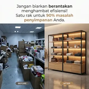 Rak Display Pajangan Toko Rak Besi Serbaguna Rak Buku Rak Penyimpanan Gudang Rak pajangan supermarket, lemari pajangan, rak kosmetik, rak barang dagangan sampel, rak berlapis untuk alat tulis, camilan dan toko 【Garansi 5 Tahun】