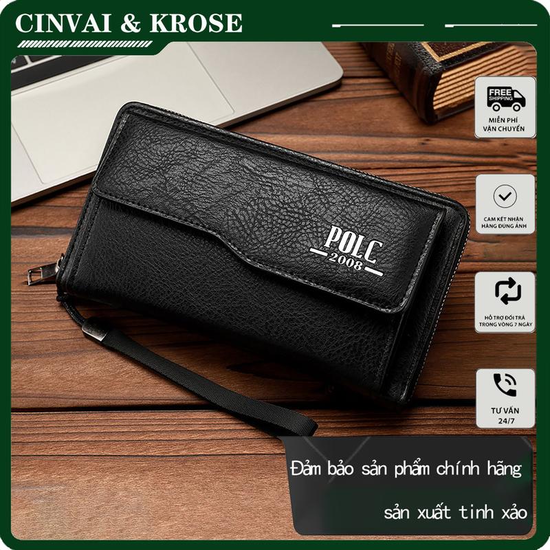 Ví Ví nữ Ví phụ nữ Ví Nam, Ví Dài, Ví Cầm Tay Sức Chứa Lớn, Nhiều Khe Cắm Thẻ, Túi Có Khóa Kéo, Túi Đựng Căn Cước, Túi Đựng Điện Thoại Di Động, ví đựng tiền Xu Đa Năng Làm Bằng Da PU, Tiện Lợi, Thời Trang