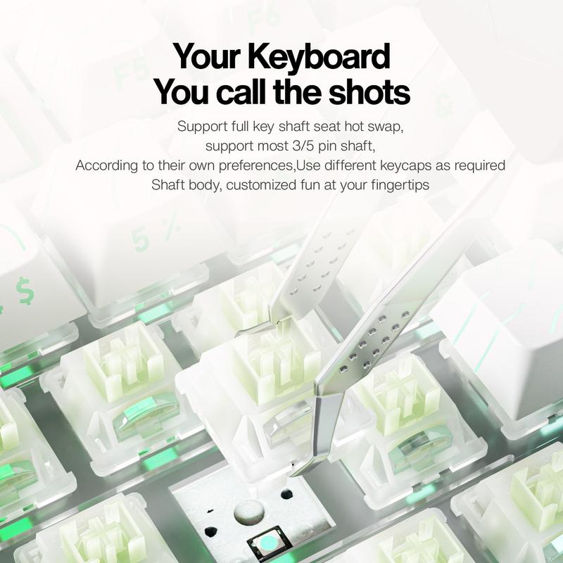 LANGTU T88 Pro Custom Mechanical Keyboard Tri Mode Wireless White Contour Lines RGB Backlit Gasket Pro 88 Keys 3