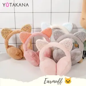 Penutup Telinga / Earmuff / Ear Muff Model Telinga Kucing / Bulu Halus