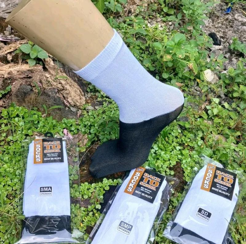 ( Set isi 6 & 12 Pasang ) Kaos Kaki Sekolah Hitam Putih Pria Wanita SD, SMP, SMA  - Fashion, Anak, Pendek Lembut Nyaman Dewasa Kantor Kerja Remaja Motif Katun 7