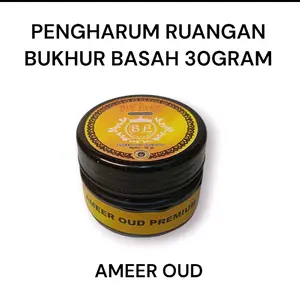 Ameer Oud Pengharum Ruangan Aromatrapy Bukhur Dupa Wangi Serbuk Basah Isi 30 Gram untuk Efek Relaksasi dan Menenangkan Pikiran