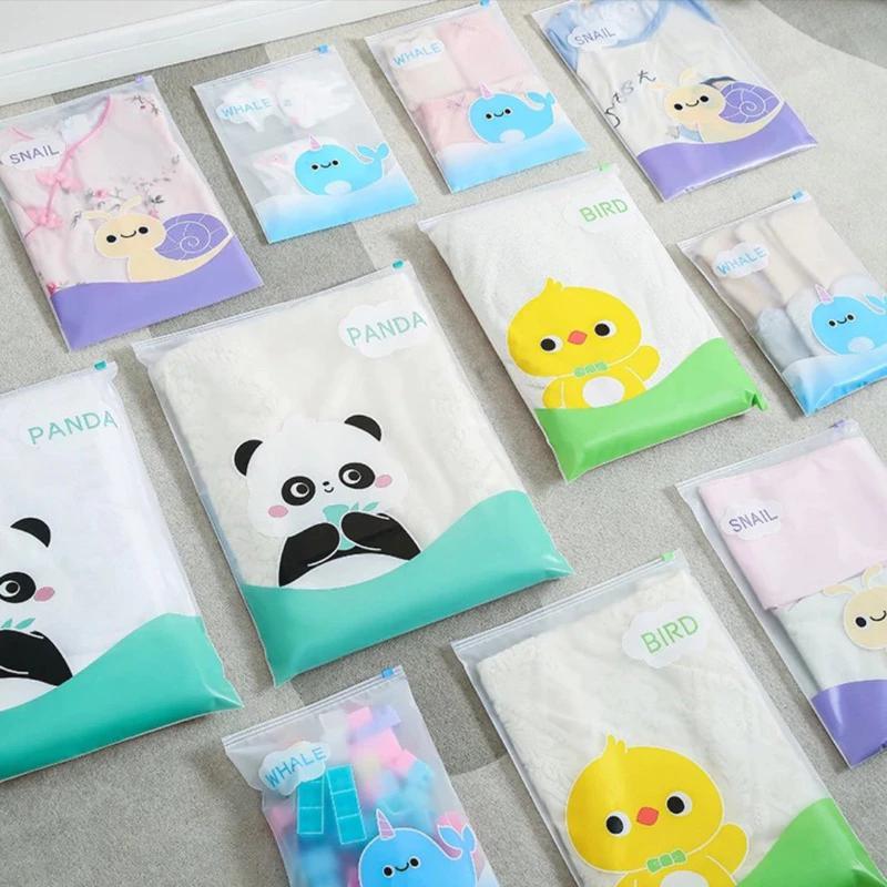 AS Ziplock Pouch Penyimpanan Serbaguna Karakter Hewan Lucu Zipper Bag Anti Air Motif Packaging 6