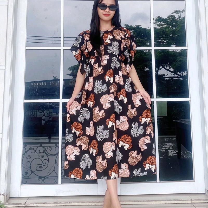 DASTER SANTAI SANDRINA/SANTAI/MUSIM PANAS Wanita Dress Motif 4