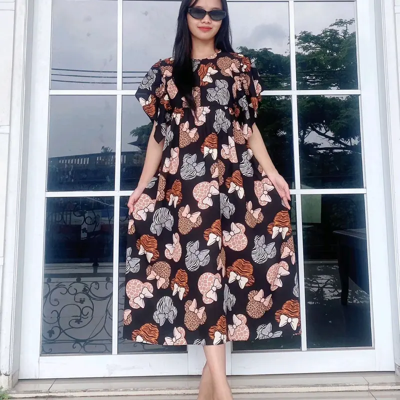DASTER SANTAI SANDRINA/SANTAI/MUSIM PANAS Wanita Dress Motif 3