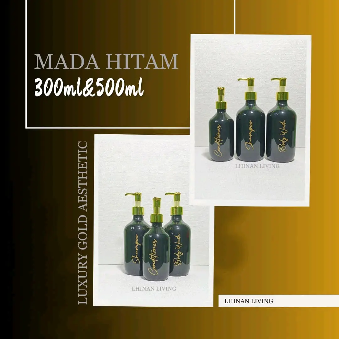 Botol Sabun Cair Aesthetic Luxury dengan Pump Gold Berkualitas Tinggi - Plastik