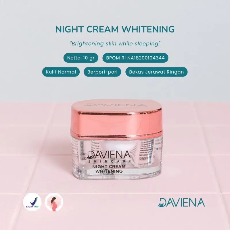 NIGHT CREAM GLOWING SERIES DAVIENA SKINCARE | davienapusatindonesia