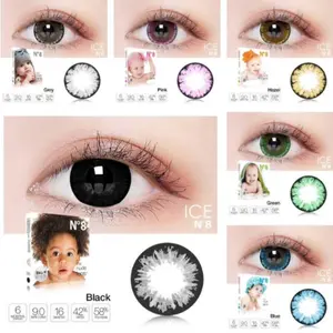 (Free Case) X2 Ice Baby N8 Color Softlens Normal dan Minus Big Eyes 16mm Contact Lens