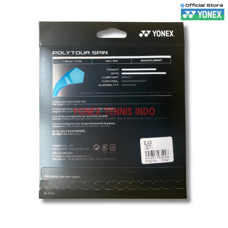 Yonex PTGS120 POLYTOUR SPIN 120 17 senar tenis - black 2