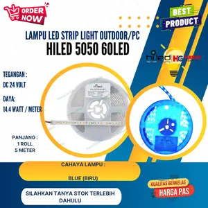 HILED LED LAMPU STRIP LIGHT PC 5050 60LED DC 24V (OUTDOOR) - BLUE