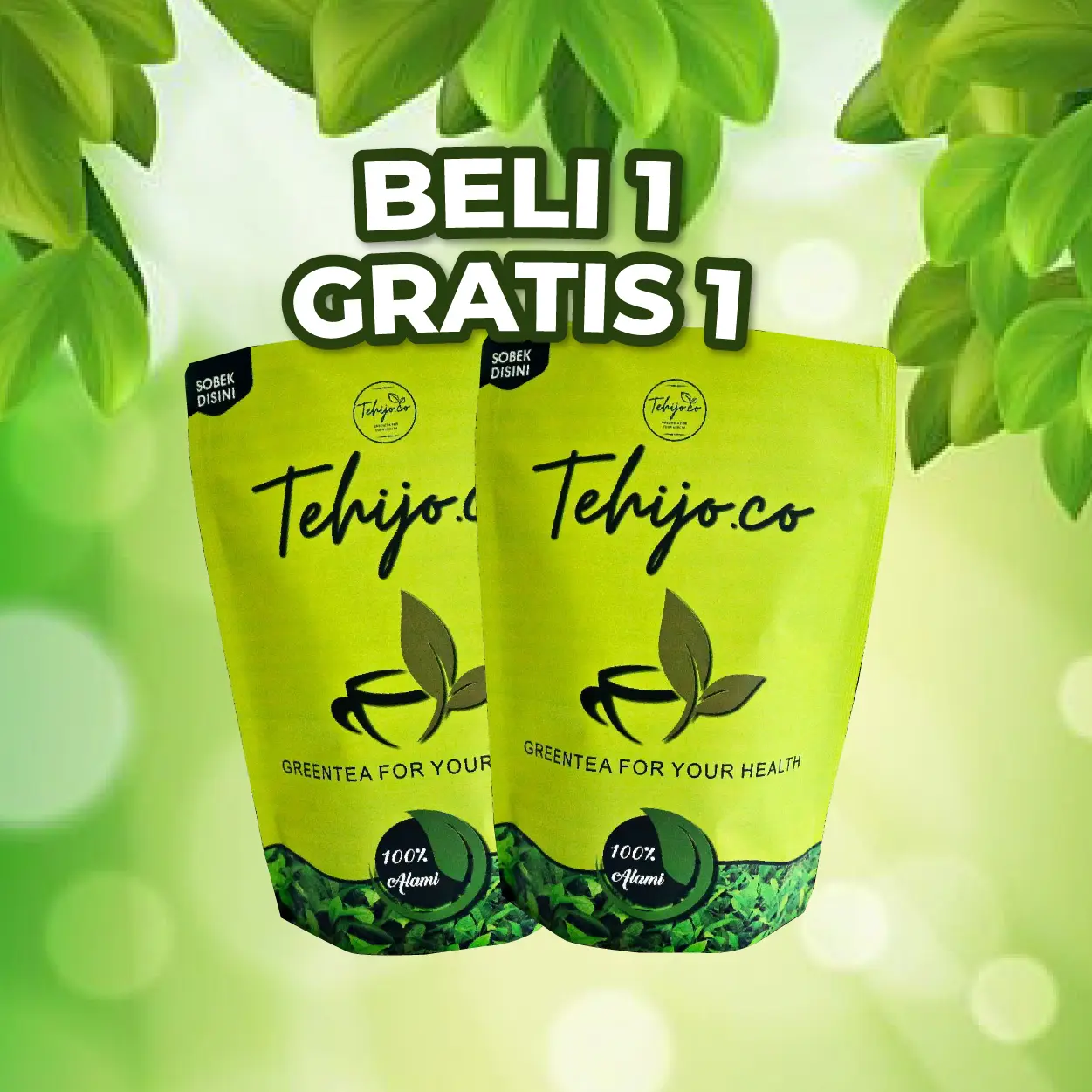 GMV 2 Tehijo.co Beli 1 gratis 1 Teh Hijau Alami - Teh Hijau Sehat - Greentea, Tea